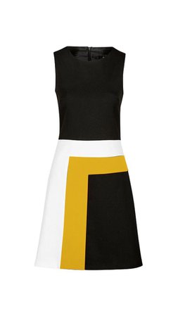 Black Yellow and White Abstract Art Dress