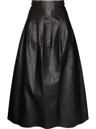 Chloé A-line Leather Midi Skirt - Farfetch