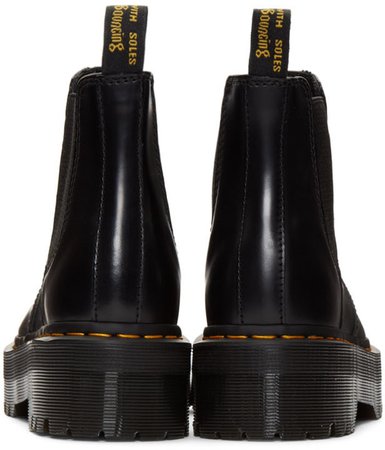 Dr. Martens: Black 2976 Quad Platform Chelsea Boots | SSENSE