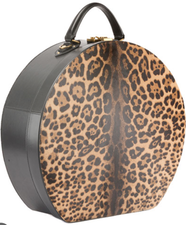 leopard hat box purse