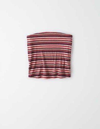 AE Striped Tube Top red