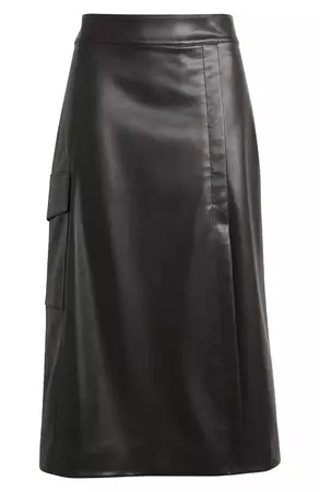 Treasure & Bond Faux Leather Midi Skirt | Nordstrom