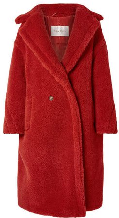 Teddy Bear Camel Hair And Silk-blend Coat - Red