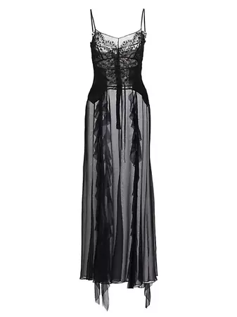 Shop Jason Wu Collection Cosmic Floral Sheer Tulle Dress | Saks Fifth Avenue