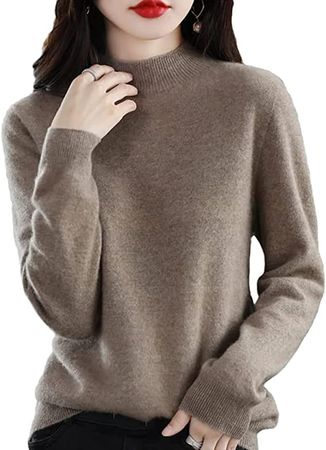 bandoo Cashmere Sweaters for Women, 100% Cashmere Long Sleeve Crew Neck Soft Warm Pullover Knit Jumpers (as1, Alpha, s, Regular, Regular, Black) at Amazon Women’s Clothing store