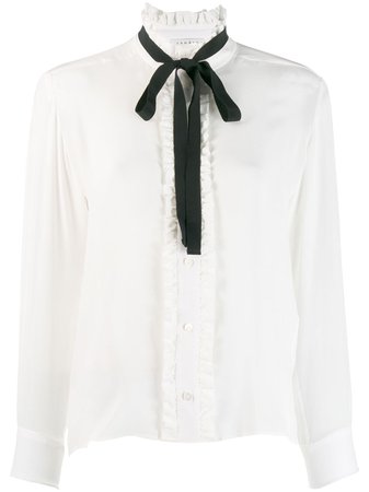 Sandro Paris long-sleeved bow blouse - FARFETCH