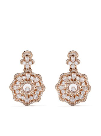 Chopard 18kt Rose Gold Happy Precious Flower Earrings | Farfetch.com