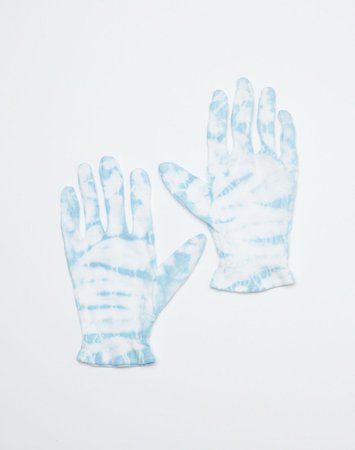 RE/DONE | Cotton Gloves in Blue Tie Dye