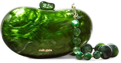 Tallulah Bean Marbled Acrylic Shoulder Bag - Green