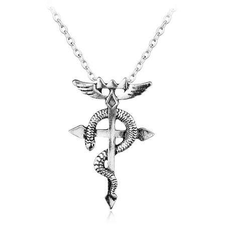 Fullmetal Alchemist Snake Cross Necklace