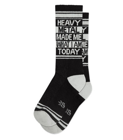 *clipped by @luci-her* HEAVY METAL MADE ME WHAT I AM TODAY GYM SOCKS - Sourpuss Clothing