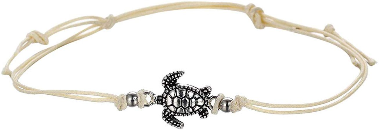Amazon.com: Hatoys Women's Vintage Bracelet Jewelry Turtle Beach Foot Chain Anklets (White): Jewelry