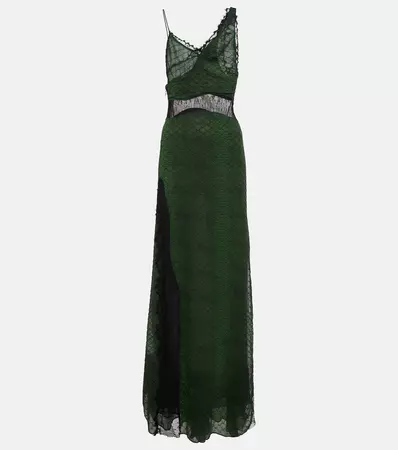 Snake Print Plisse Maxi Dress in Green - Victoria Beckham | Mytheresa