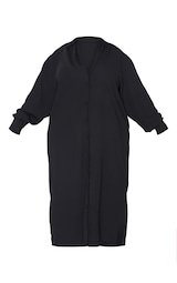 Plus Black Chiffon Long Sleeve Maxi Shirt Dress | PrettyLittleThing USA