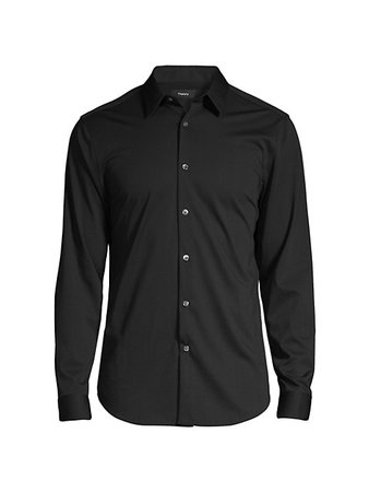 Shop Theory Sylvain Solid Button-Down Shirt up to 70% Off | Saks Fifth Avenue