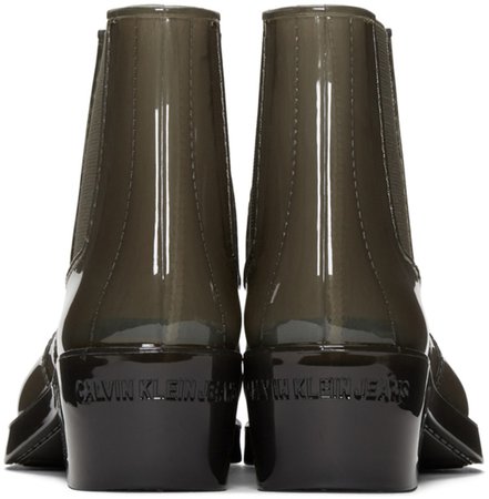 Calvin Klein 205W39NYC: Grey Carol Rain Boots | SSENSE