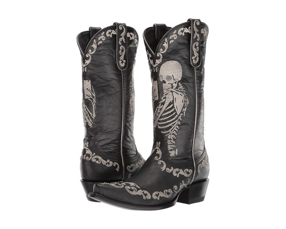 black skull cowboy boots