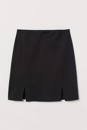 Short Jersey Skirt - Black