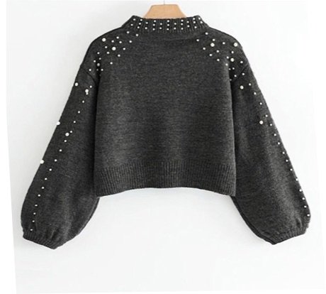 faux pearl croped sweater
