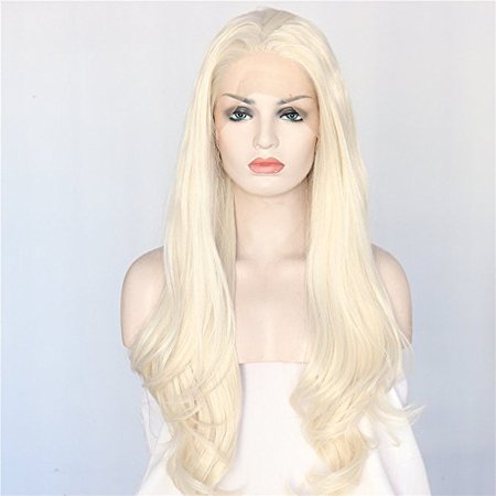 Light Blonde Glueless Synthetic Lace Front Wigs For Women Daily Makeup