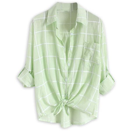 light green plaid shirt