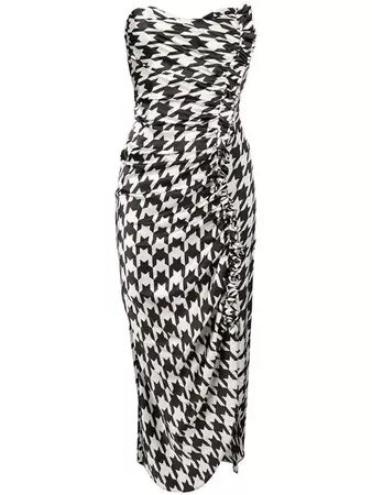 Giuseppe Di Morabito houndstooth print ruched dress £619 - Fast Global Shipping, Free Returns