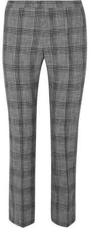 Derys Checked Cotton-blend Straight-leg Pants - Dark gray