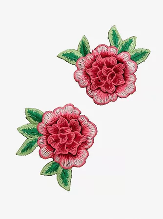 Pink Flower Embroidered Hair Clips - BoxLunch Exclusive