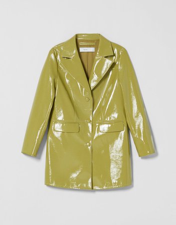 Vinyl faux leather coat - Outerwear - Woman | Bershka