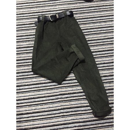 Green khaki velvet Corduroy trousers available in a range of - Depop