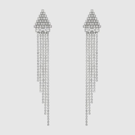 Metal earrings with crystals