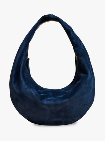 blue velvet crescent bag