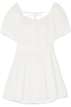 Innika Choo | Embroidered fil coupé ramie mini dress | NET-A-PORTER.COM