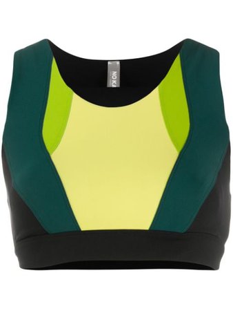 No Ka' Oi colour block sports bra yellow & green P3CGSNOXW74018A0 - Farfetch