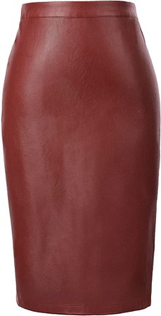 Plus Size Leather Skirts Red Skirts for Women Midi Length Wine Red at Amazon Women’s Clothing store