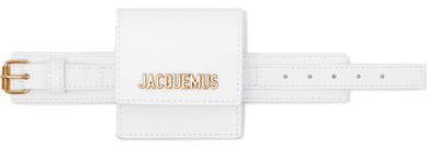 Le Sac Mini Textured-leather Bracelet Bag - White