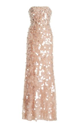 Embellished Strapless Column Gown By Carolina Herrera | Moda Operandi