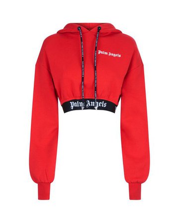Palm Angels New Basic Cropped Hoodie in Red - Lyst