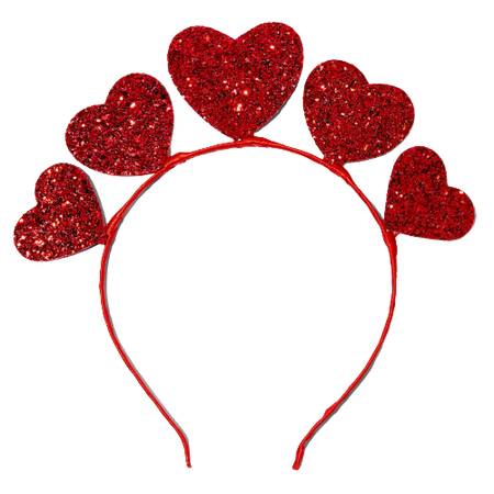 Claire's Valentine's Day Glitter Hearts Tiara Headband