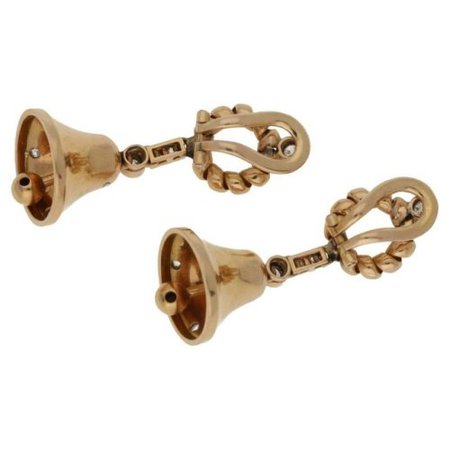 Clip on Femme - Gold Diamond Bell Clip On Earrings