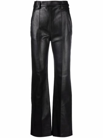 Nanushka faux-leather straight-leg Trousers - Farfetch
