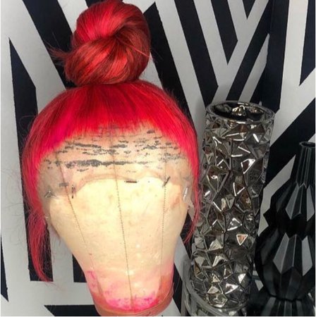 red top knot lace wig