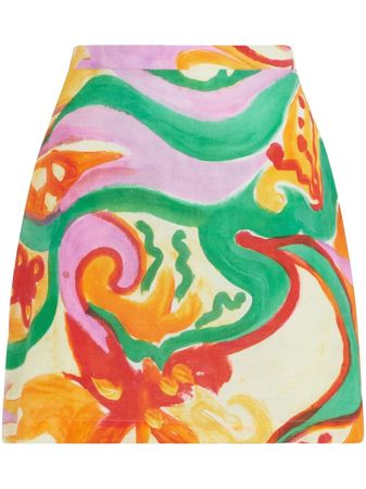 Marni watercolour-print skirt
