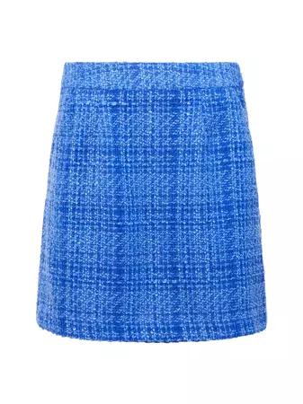 Azzura Tweed Mini Skirt Light Blue Depths | French Connection US