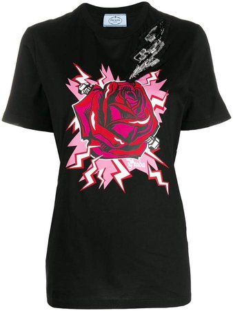 graphic rose T-shirt
