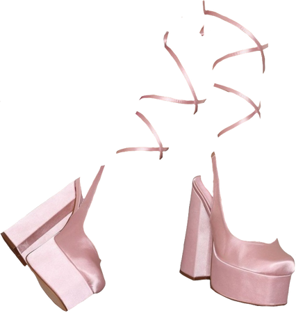 pink satin wrap around platform slingback high heels