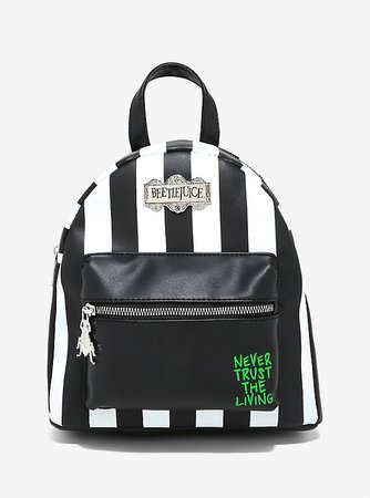 Beetlejuice Striped Never Trust The Living Mini Backpack