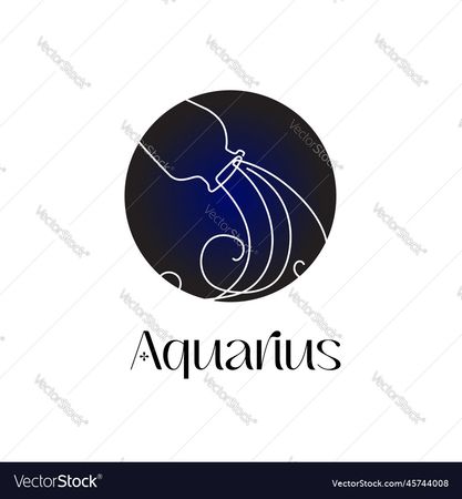Astrological zodiac sign aquarius in line art Vector Image