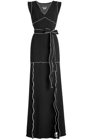 Floor Length Dress with Contrast Piping Gr. IT 42