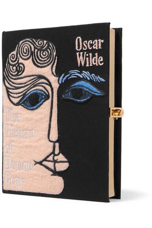 Olympia Le-Tan | Dorian Gray appliquéd embroidered canvas clutch | NET-A-PORTER.COM